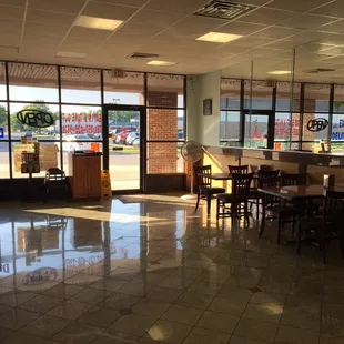 the inside of a restaurant