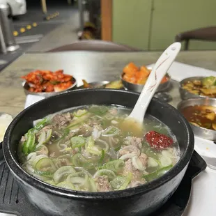 Mmmmm...galbi tang warming me up outside.