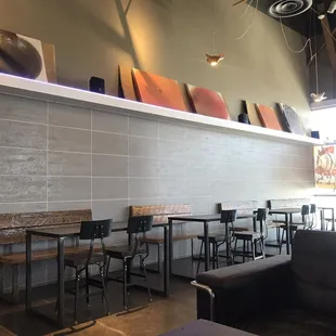 Plenty of seating and tables with free wifi!