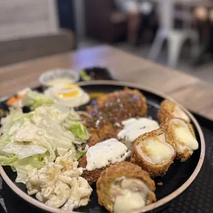 a plate of food on a table