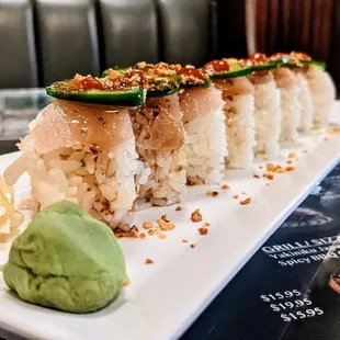 Garlic Tsunami Roll, sub Albacore.