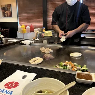 a chef preparing food