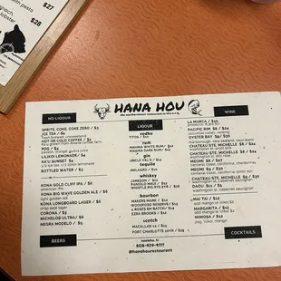 menu