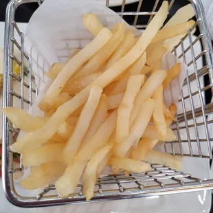 the fries were barely cooked. Came out warm.