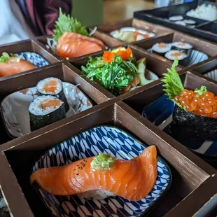 a variety of sushi