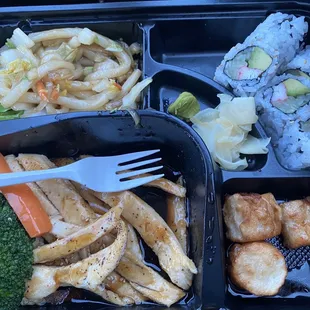 Takeaway Chicken Teriyaki Bento (not pictured is the rice, salad and miso that also comes with it. They were exceptionally delicious).