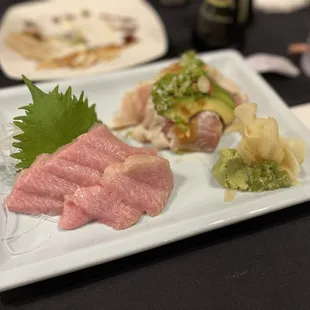 Toro and Shiro Maguro sashimi