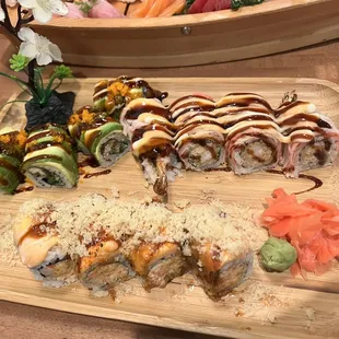 a variety of sushi