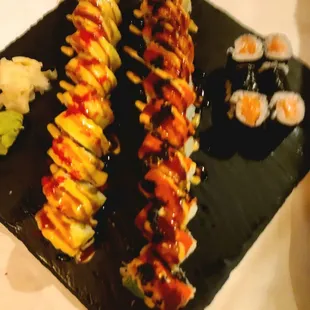 Hanna moon, monster, and salmon rolls!