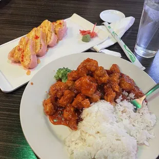 General Tso and Hana roll, Delicious!