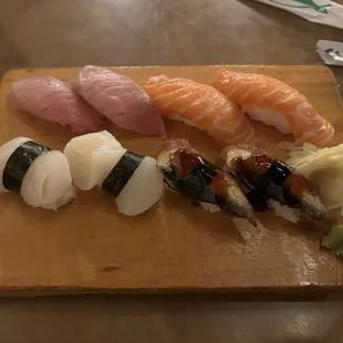 Toro, Sake, Hotate, Unagi