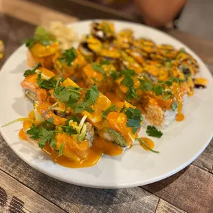 a plate of food on a table