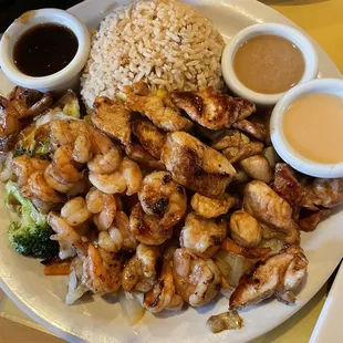 Habachi chicken and shrimp