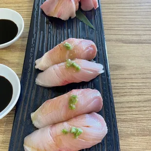 Yellowtail Nigiri and Sashimi