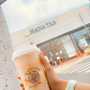 Melon smoothie with brown sugar boba