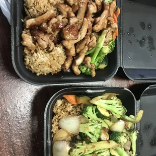 Chicken and D1. Hibachi Mixed Vegetable with Fried Rice