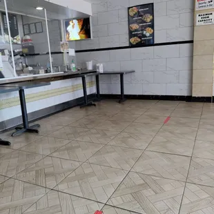 the floor of a restaurant