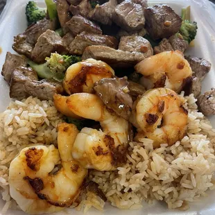 Steak &amp; shrimp for about $14