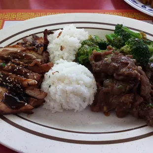 Chicken Teriyaki and Beef Broccoli