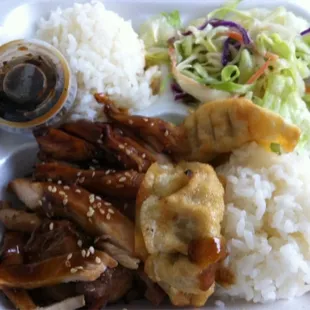 L-1 chicken n gyoza lunch special $5.95