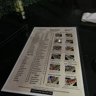 Menu (all you can eat)