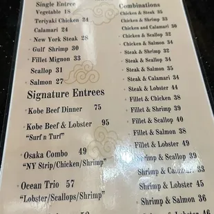 menu