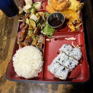 Dinner bento D with Philly roll. My other son says it's delicious.