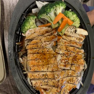 Teriyaki chicken dinner platter