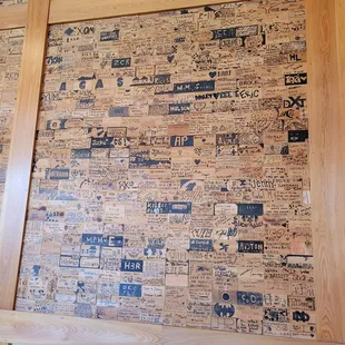 There wall of customers names