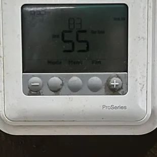 Thermostat in restaurant by our table. Temp continued to drop as we waited on our check.
