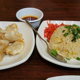 Gyōza and fried rice