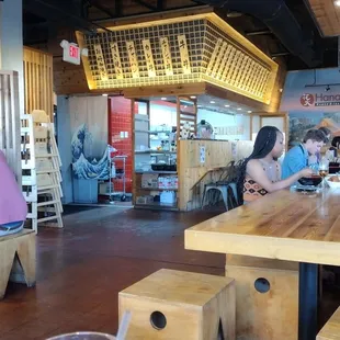 interior, sushi and sashimi