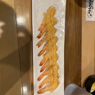 a plate of prawled shrimp