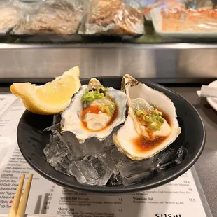 a plate of oysters