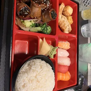Sushi and Beef Negamaki Bento Box