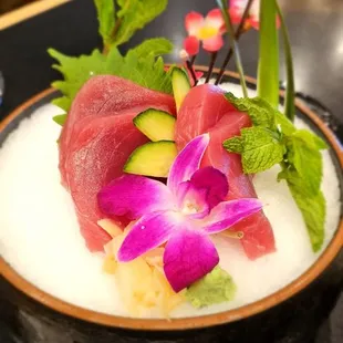 This is their Maguro Sashimi plate. I love the presentation!
