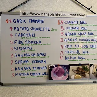 Additional menu items not in the regular menu.