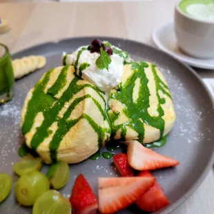 Matcha Pancake and  Kyoto Matcha Latte