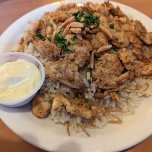 Chicken shawarma with rice