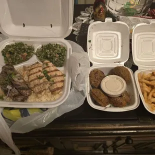 While the food is good they gave me this munchkin miniman size ccup of sauce for all this damn food....RIDICULOUS for $28
