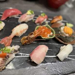 a variety of sushi