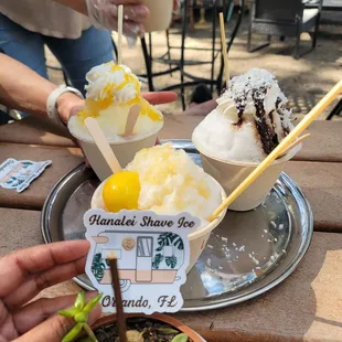 a variety of ice creams