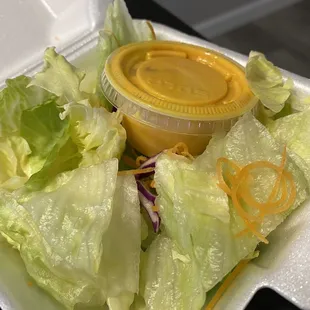 Side salad with ginger dressing