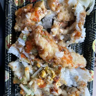 Soft shell Crab on Fire Roll