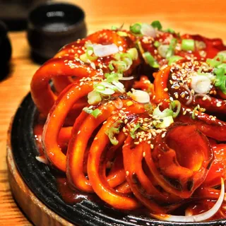 Stir-fried Squid with Slices of Pork Belly in Spicy Sauce