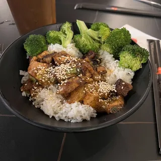 SPICY PORK BROCCLI RICE BOWL