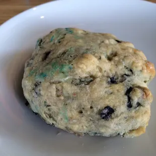 Blueberry scone served hot and fresh