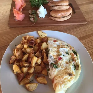 Egg white omelette and Lox Box