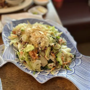 Salmon skin salad