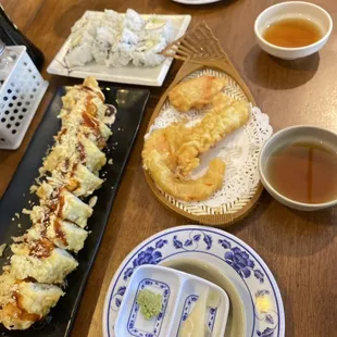 Chula Vista roll, California roll and Mix tempura appetizer